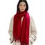 MaaMgic Schal Damen Warm Winter Herbst unifarben Baumwolle mit quasten/fransen, 20+ Farben Einfarbig & Kariert Pashmina Stola Schals MEHRWEG,Rot