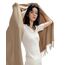 MaaMgic Schal Damen Warm Winter Herbst unifarben Baumwolle mit quasten/fransen, 20+ Farben Einfarbig & Kariert Pashmina Stola Schals MEHRWEG,Beige Hellcamel