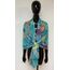 Van Der Rich ® - Tücher Schal Dessin Blumen Größe: 180cm*80cm - Damen (12-Aqua, TU)