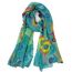 Van Der Rich ® - Tücher Schal Dessin Blumen Größe: 180cm*80cm - Damen (12-Aqua, TU)