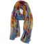 Van Der Rich ® - Tücher Schal Dessin Blumen Größe: 180cm*80cm - Damen (5-Blau, TU)