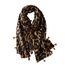 KRUIHAN Frauen Weichen Langen Hals Schal - Damenmode Leopard Tiermuster Cape,Abendgesellschaft Stilvolle Accessoires mit Quaste(Stil B-Braun)
