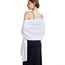 vimate Weißer Schal für Hochzeit, Leichte Pashmina Brautjungfer Schals und Wraps für formelle Abendkleider (DE-Pure Weiß/Silber)