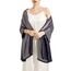 vimate Abendtuch Schal - Weiches Schwarzes Pashmina Tuch & Wrap für Damen, Hochzeits Braut Accessoire (DE-Black & Silver)