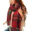 Tuopuda Damen Schal Kariert Pashmina XXL Stolen übergroßer Herbstschal Winterschal Karo Tartan Schultertuch Plaid Deckenschal Modeschal Weicher Warmer Oversized Fransen, Rot + Grün, Einheitsgröße