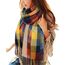 Tuopuda Damen Schal Kariert Schal Damen Winter Tartan Wraps Long Spinning Tassel Shawl Stola Warm Scarf, Z-07, Einheitsgröße