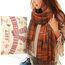 Tuopuda Damen Winter Schal Kariert übergroßer Quadratisch Deckenschal, Karo Tartan Streifen Plaid Muster XXL Oversized Fransen Poncho, Z-01, Einheitsgröße