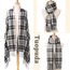 Tuopuda Schal Damen XXL Warm Weich Strickschal Karo, Winterschal Herbstschal Frauen Deckenschal Halstuch Scarf Poncho Cape Geschenk für Frauen, Schwarz + Weiß, Einheitsgröße