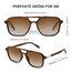 wearPro Sonnenbrille-Damen-polarisiert-Herren-UV400-Unisex-Sonnenbrillen-Trendy-Rechteckige-Retro-Klassisch-Groß-Ultraleicht-Vintage FüR Frauen-Autofahren Und Camping Leomuster Teebr