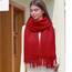 RIIQIICHY Damen Schal Rot Stola Festlich für Abendkleid Pashmina Schals Tücher für Frauen Hochzeit Schultertuch Frühling Winter Schal Warme Kuschelig