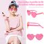 NACHLYNN 48 Brillen Herz-Sonnenbrillen für Damen 12 Farben Randlose Herzförmige Sonnenbrille Transparente Bonbonfarbene Herzbrille für Partygeschenke