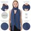 Chiffon Schal Damen Indigo - Seidenweich und Federleicht - Eleganter Halstuch Schal - Polyester Tuch Halstuch Damen Frühling Sommer - Pflegeleichtes Schaltuch - Damenschal Leicht (Indigo)