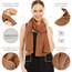 Chiffon Schal Damen Hellbraun - Seidenweich und Federleicht - Eleganter Halstuch Schal - Polyester Tuch Halstuch Damen Frühling Sommer - Pflegeleichtes Schaltuch - Damenschal Leicht (Hellbraun)