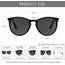 SUNGAIT Vintage Runde Damen Sonnenbrille Klassischer Retro Designer Stil(Schwarzer Rahmen mit mattem Finish/polarisierte graue Linse) SGT567