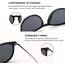 SUNGAIT Vintage Runde Damen Sonnenbrille Klassischer Retro Designer Stil(Schwarzer Rahmen mit mattem Finish/polarisierte graue Linse) SGT567