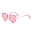 PARTY GO Herz Sonnenbrille Frauen Mode Rimless Sonnenbrille UV400 Party Brille, Rosa