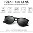SUNGAIT Vintage Runde Damen Sonnenbrille Klassischer Retro Designer Stil(Schwarzer Rahmen mit mattem Finish/polarisierte graue Linse) SGT567
