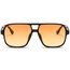 Long Keeper Retro Pilot Sonnenbrille Pilotenbrille Herren Damen Quadratisch Sonnenbrille Groß 70er Klassisch Eckige Pilot Retro Brille UV400 (Schwarz Rahmen - Orange Linse)