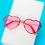 PARTY GO Herz Sonnenbrille Frauen Mode Rimless Sonnenbrille UV400 Party Brille, Rosa