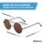 Netrox Runde Sonnenbrille im Retro-Stil mit Metallrahmen + Etui und Microfaserbeutel - UV400-Schutz - Vintage Unisex Herren und Damen - Sonnenbrillen, Gläser verspiegelt, Sunglasses, rund, braun
