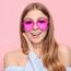 NACHLYNN 10 Paar Herz Sonnenbrille Rosenrot Farben Randlose Herzförmige Sonnenbrille für Damen Transparente Bonbonfarbene Herzbrille für Valentinstag Partygeschenke