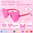 NACHLYNN 10 Paar Herz Sonnenbrille Rosenrot Farben Randlose Herzförmige Sonnenbrille für Damen Transparente Bonbonfarbene Herzbrille für Valentinstag Partygeschenke