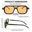 FEISEDY Retro 70er Jahre Sonnenbrille Damen Herren Vintage Flache Quadratische Brille mit UV400-Schutz B2622