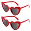 Ainiv Herz Sonnenbrille, 2 Stück Herzförmige Party-Sonnenbrille, UV400 Sonnenschutz und UV-Schutz Schwarze Graue Linse, Mode Brillen für Damen Herren Kinder Party Reise Fotoshooting (Rot)