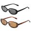 Ainiv 2 Stück Vintage Oval Sonnenbrille, 90er Retro Sonnenbrillen, Modische Retro-Brille, Party Sonnenbrille, UV400 Sonnenschutz und UV-Schutz, Trendy Brille für Damen Herren（2 Stile）