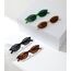 Unning 4 Stück Oval Sonnenbrille Damen Retro Ovale Sonnenbrillen Schmal Vintage Klein Brillen Set