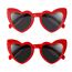 Ainiv Herz Sonnenbrille, 2 Stück Herzförmige Party-Sonnenbrille, UV400 Sonnenschutz und UV-Schutz Schwarze Graue Linse, Mode Brillen für Damen Herren Kinder Party Reise Fotoshooting (Rot)