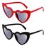 Ainiv Herz Sonnenbrille, 2 Stück Retro Katzenauge Herzbrille, UV400 Sonnenschutz und UV-Schutz Schwarze Graue Linse, Mode Brillen für Damen Herren Kinder Party Reise Fotoshooting (Schwarz+Rot)