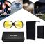 Joopin Gelbe Nachtsichtbrillen zum Autofahrer Damen und Nachtfahrbrille Nachtbrille UV400 Nachtsicht Sonnenbrille mit XL Oversized Rahmen(Braun/Gelb)