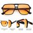 FEISEDY Retro 70er Jahre Sonnenbrille Damen Herren Vintage Square Brille mit UV400 Schutz B4158