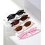 Unning 4 Stück Oval Sonnenbrille Damen Retro Ovale Sonnenbrillen Schmal Vintage Klein Brillen Set