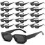16 Stücke Vintage Rechteckige Sonnenbrille für Damen und Herren,Mode Sonnenbrille,Party Sonnenbrillen,Retro Brille mit UV Schutz Sunglasses, Brille Schwarz Sonnenbrillen für Outdoor Reise Fahren
