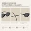 Wrimen Sonnenbrille Damen-polarisiert-Oval-Retro-UV400 Schutz-Mode-Brille-Vintage-Schmale-Classic-Trendy-sunglasses woman-Schwarz