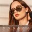 kunchu Sonnenbrille-Damen-Polarisierte-Sonnenbrille-Rund-UV400-im-Retro-Sonnenbrille-für-Damen & Herren Schutz Vintage Leopardentee