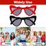 Ainiv Herz Sonnenbrille, 2 Stück Retro Katzenauge Herzbrille, UV400 Sonnenschutz und UV-Schutz Schwarze Graue Linse, Mode Brillen für Damen Herren Kinder Party Reise Fotoshooting (Schwarz+Rot)