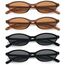 Unning 4 Stück Oval Sonnenbrille Damen Vintage Retro Cateye Sonnenbrillen Set Schmal Lustig Brille
