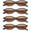 Unning 4 Stück Oval Sonnenbrille Damen Retro Ovale Sonnenbrillen Schmal Vintage Klein Brillen Set
