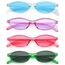 Unning 4 Stück Oval Sonnenbrille Damen Retro Ovale Sonnenbrillen Schmal Vintage Klein Brillen Set