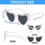 Ainiv Herz Sonnenbrille Perle, Sonnenbrille Herzform mit Birthday Brief und Perlenverzierung, UV400 Sonnenschutz und UV-Schutz Modische Retro Herz Brille für Geburtstagsfeier, Fasching, Karneval-Weiß