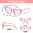 Ainiv Herz Sonnenbrille Perle, Sonnenbrille Herzform mit Birthday Brief und Perlenverzierung, UV400 Sonnenschutz und UV-Schutz Modische Retro Herz Brille für Geburtstagsfeier, Fasching, Karneval-Rosa