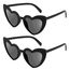 Ainiv Herz Sonnenbrille, 2 Stück Herzförmige Party-Sonnenbrille, UV400 Sonnenschutz und UV-Schutz Schwarze Graue Linse, Mode Brillen für Damen Herren Kinder Party Reise Fotoshooting (Schwarzer)