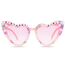 Ainiv Herz Sonnenbrille Perle, Sonnenbrille Herzform mit Birthday Brief und Perlenverzierung, UV400 Sonnenschutz und UV-Schutz Modische Retro Herz Brille für Geburtstagsfeier, Fasching, Karneval-Rosa