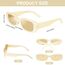 Ainiv 4 Stück Vintage Rechteckige Sonnenbrille, 90er Retro Sonnenbrillen, Modische Retro-Brille mit quadratischem Rahmen, UV400 Sonnenschutz und UV-Schutz, Trendy Brille für Damen Herren