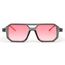FEISEDY Retro 70er Jahre Sonnenbrille Damen Herren Vintage Flache Quadratische Brille mit UV400-Schutz B2622
