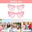 Ainiv Herz Sonnenbrille Perle, Sonnenbrille Herzform mit Birthday Brief und Perlenverzierung, UV400 Sonnenschutz und UV-Schutz Modische Retro Herz Brille für Geburtstagsfeier, Fasching, Karneval-Rosa