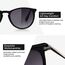 SUNGAIT Vintage Runde Damen Sonnenbrille Klassischer Retro Designer Stil(Matte Schwarz/farbverlauf Grau)-SGT567